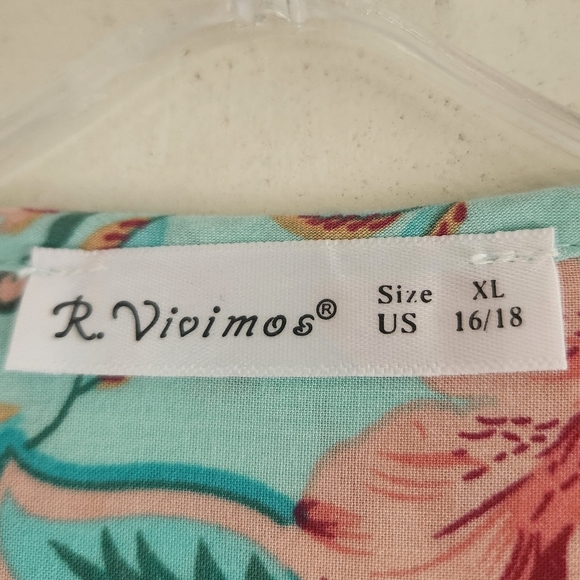 Floral Bohemian Midi Dress - Teal and Red - Picture 5 of 15